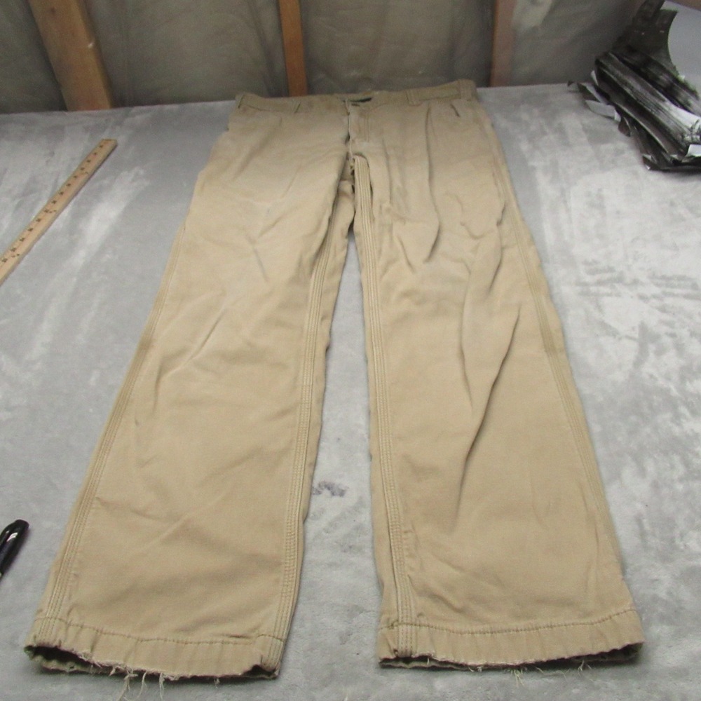 Carhartt Pants Mens 34x30 Beige Relaxed Fit Canvas Work Rugged LINED 103342-253‎